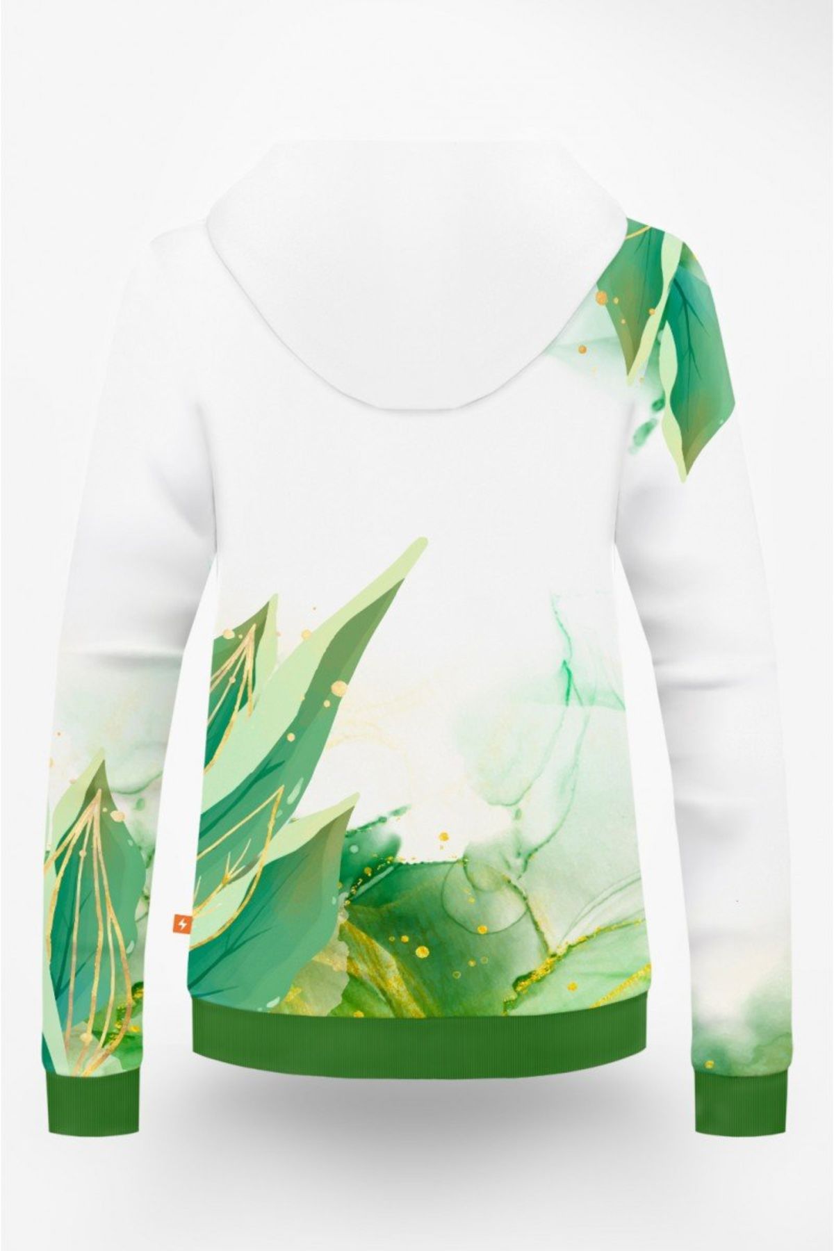 Bluza z kapturem nierozpinana Damska Watercolor Leaves - miniaturka 2
