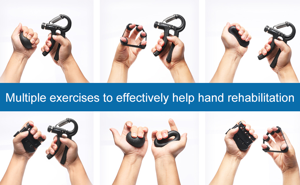 cyrico Hand Grip Strengthener 5-in-1, Adjustable Forearm Grip Strength  Trainer for Finger Wrist