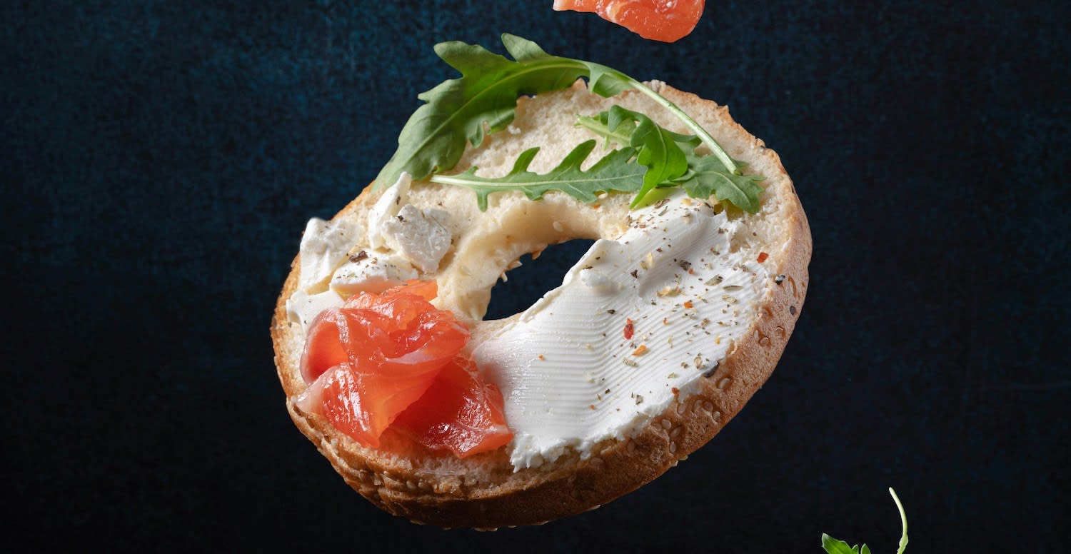 Bagel with Cream Cheese and Salmon