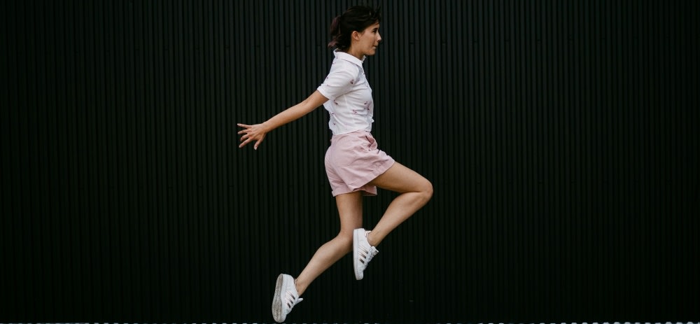 Woman Jumping and Running