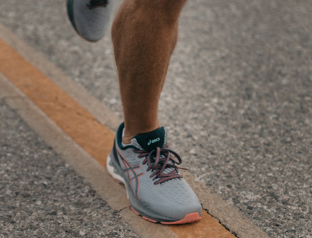 Man running on the road