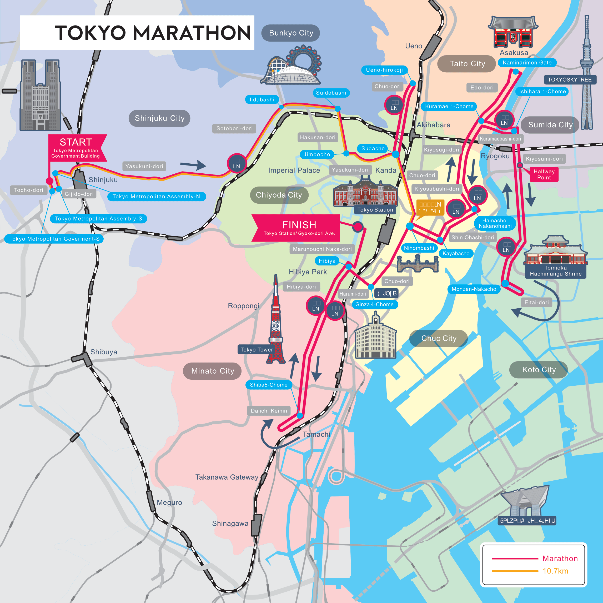 Tokyo Marathon Course Map