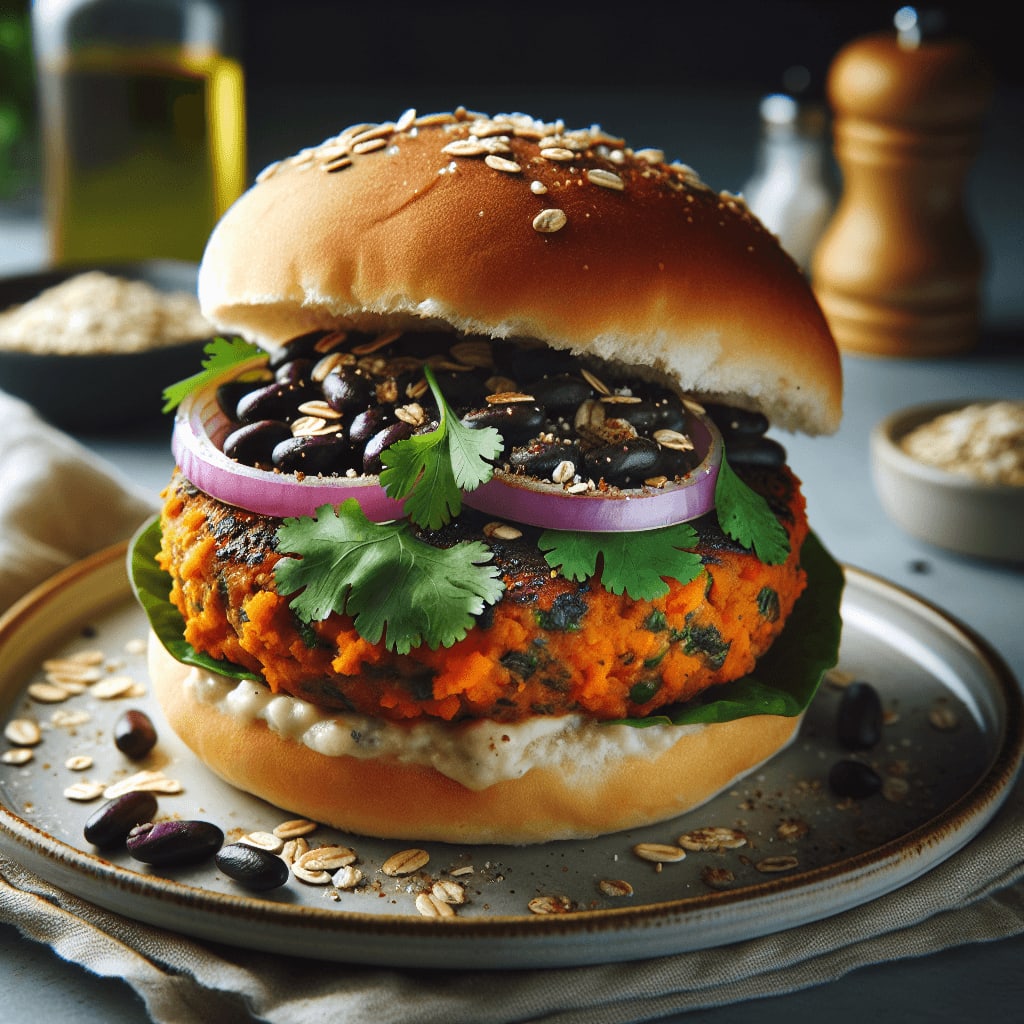 Savor these delicious Sweet Potato & Black Bean Burgers packed with flavor and nutrition.