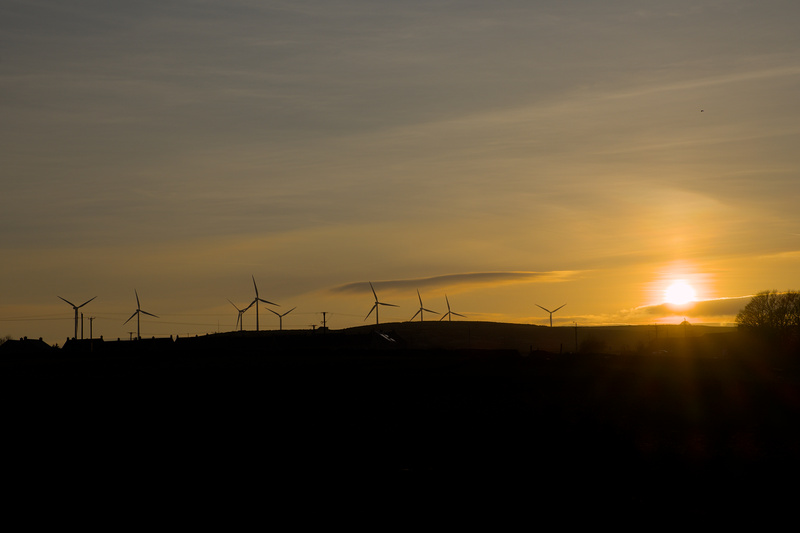 Wind Turbines Sunset - 6