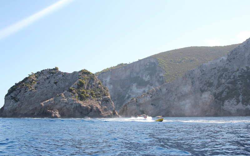 Boats Passing Land - 5