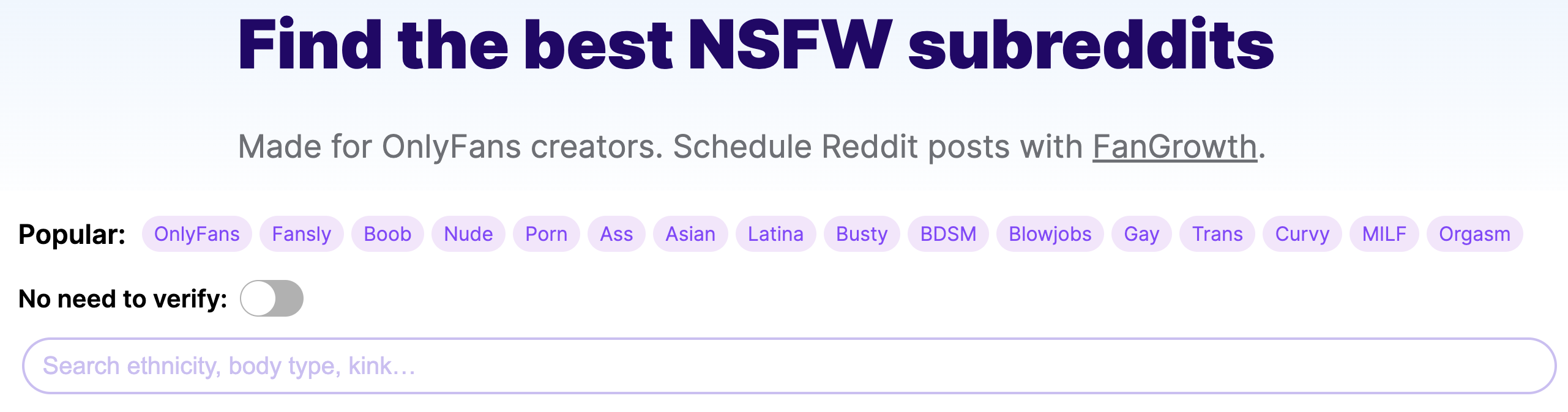 Find the best NSFW subreddits