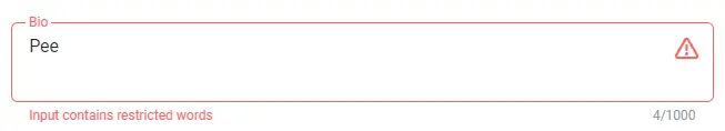 Onlyfans input contains restricted words