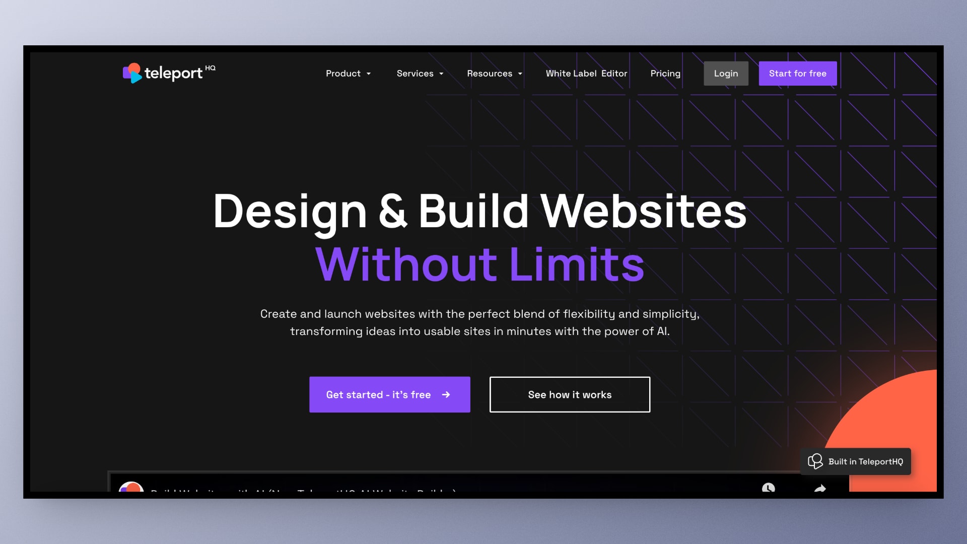TeleportHQ landing page