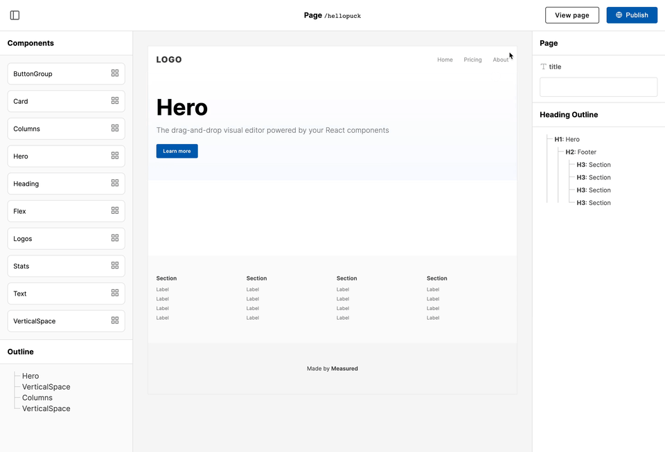 Gif showing Puck interface
