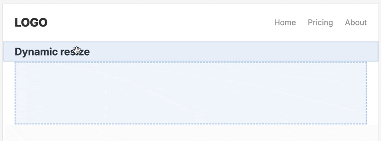 Dynamic DropZone resize