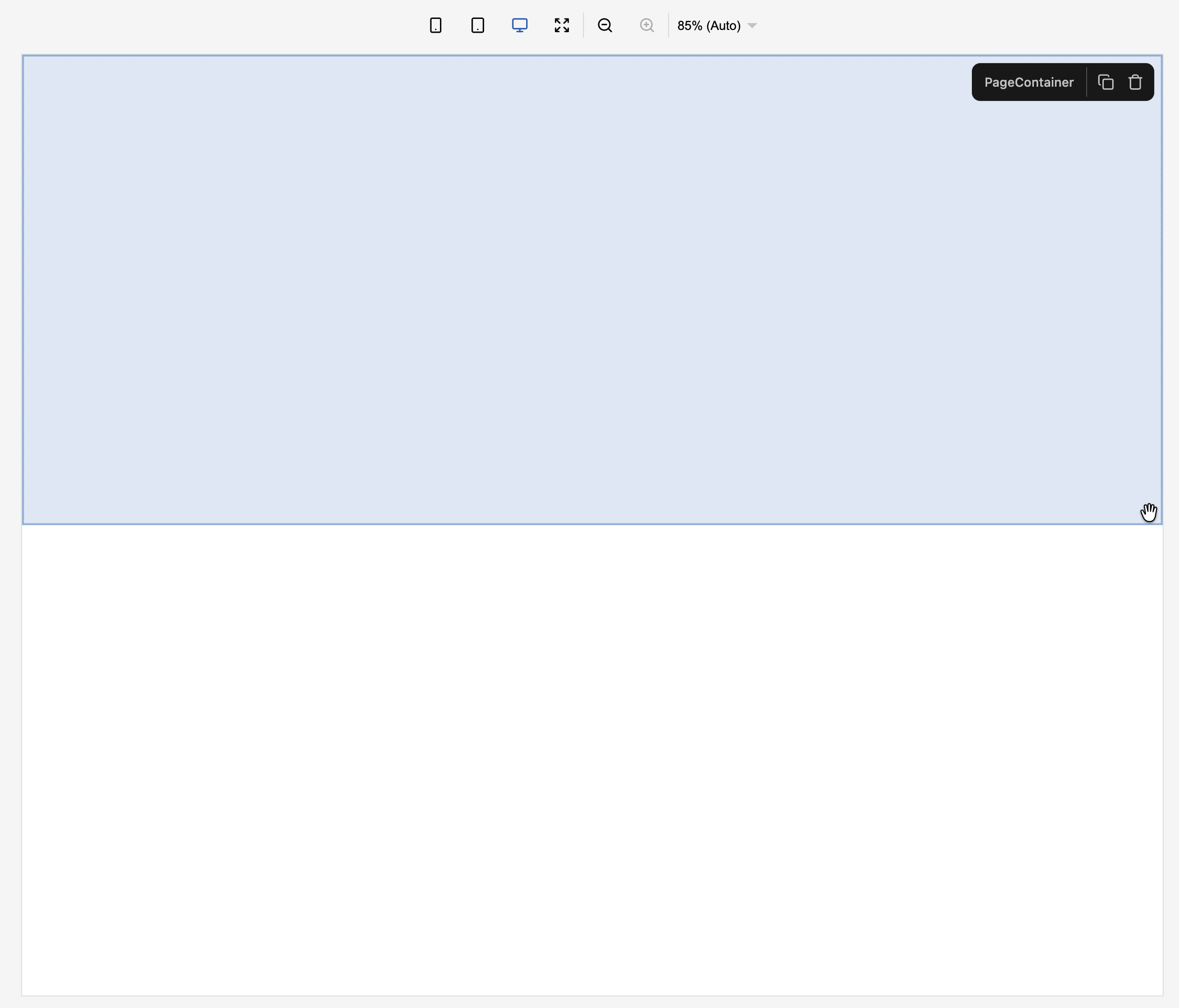 GIF showing a slot with a min empty height of 50dvh