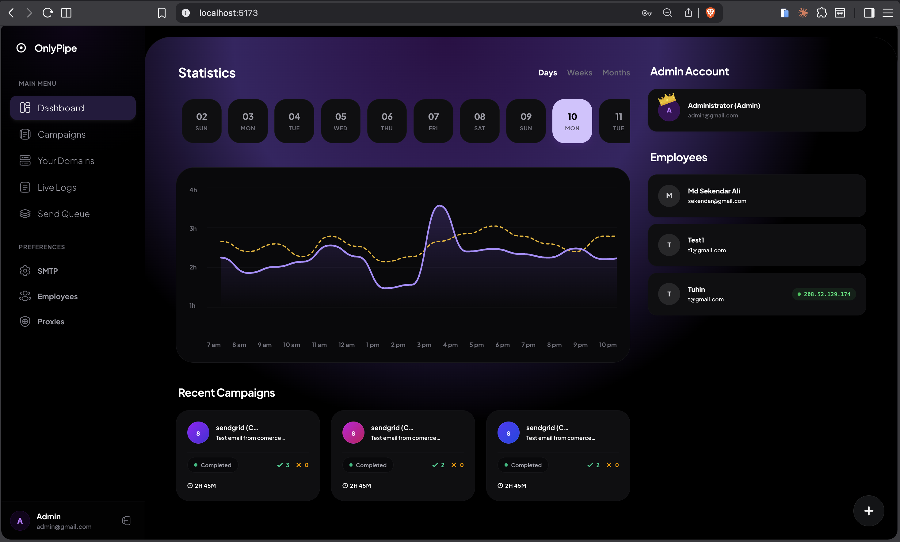 ProxyMailer Dashboard