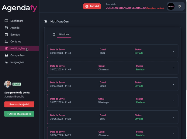 gif que muestra los informes de la plataforma