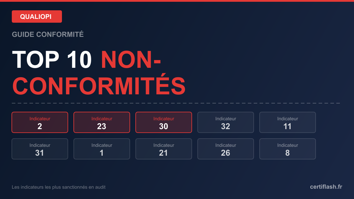 Non-conformités Qualiopi : les 10 plus fréquentes et comment les corriger avant l'audit