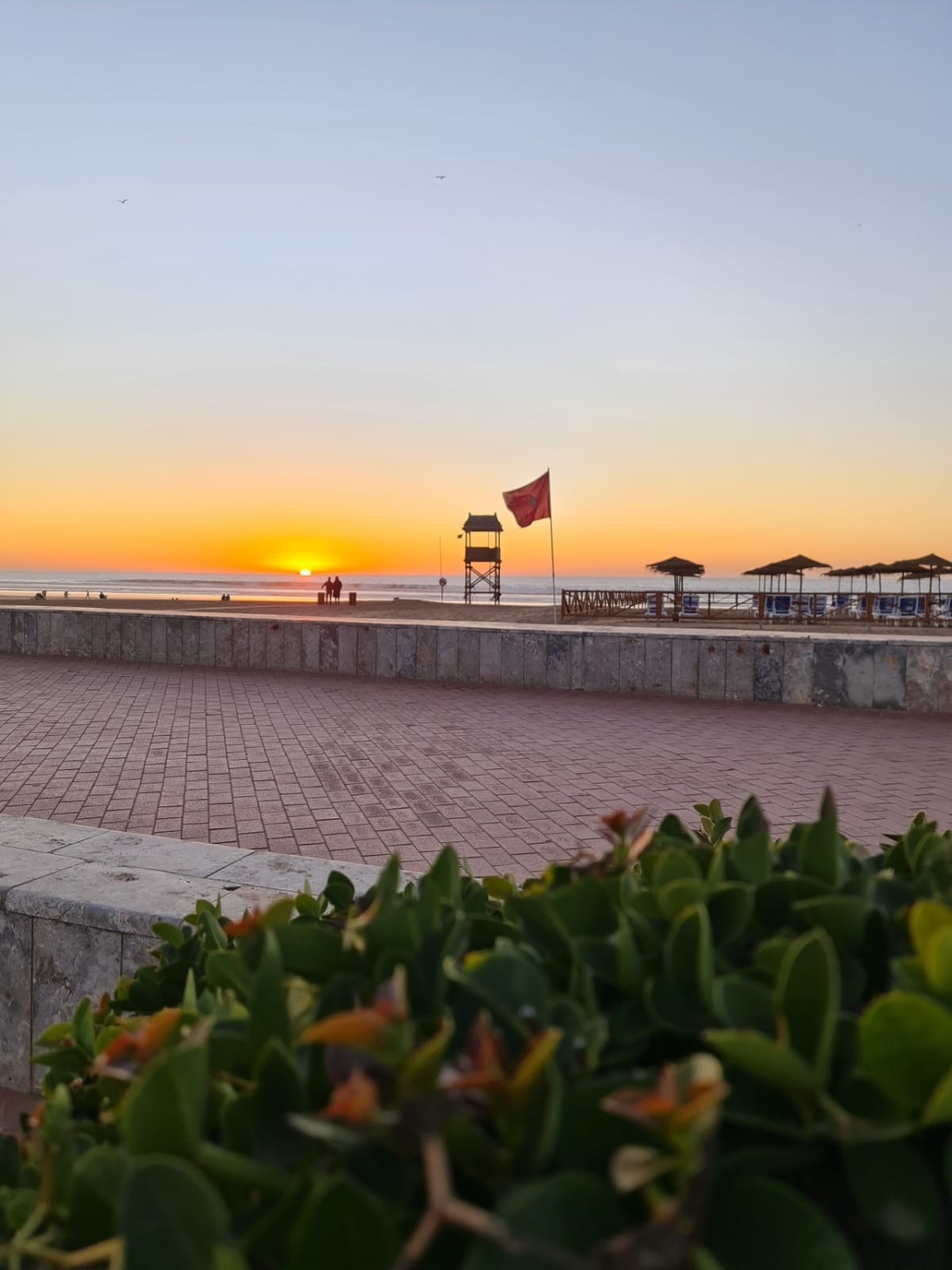 Coucher de soleil sur la côte atlantique marocaine