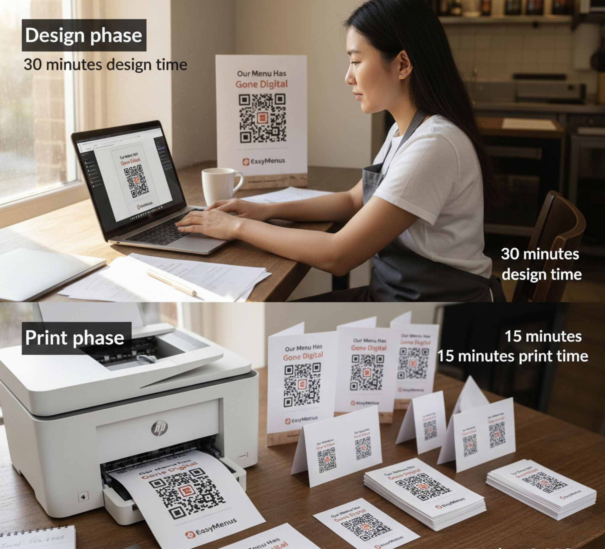 Design Print Flyers for Your Digital Menu (Window Posters & Table Cards)