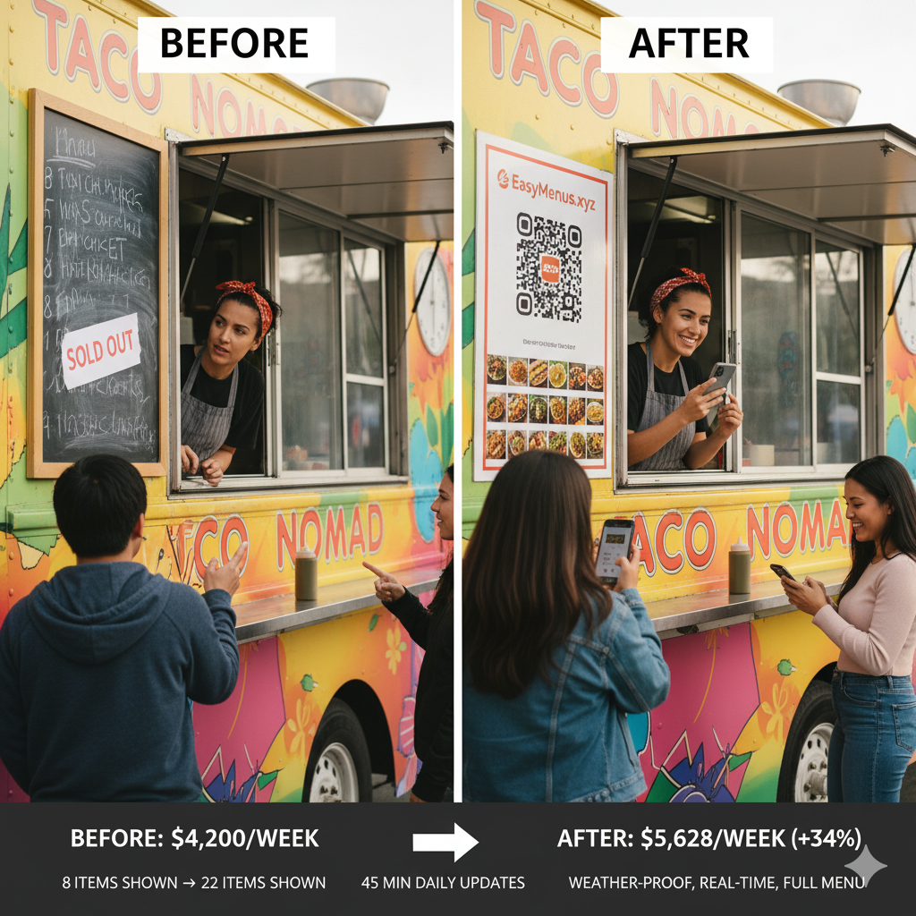 How Street Taco Truck Increased Weekly Revenue 34% with Mobile Menu