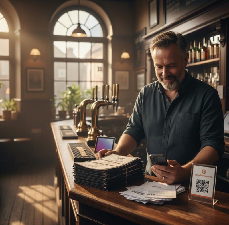 Restaurant printing costs Ireland, digital menus Ireland, Dublin restaurant operations