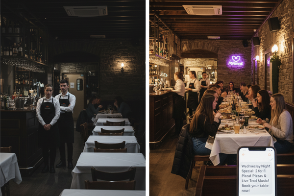Róisín's Wednesday nights were dead. Empty tables, staff standing idle, kitchen running at 30%. Then she sent one text at 4 PM. Everything changed.