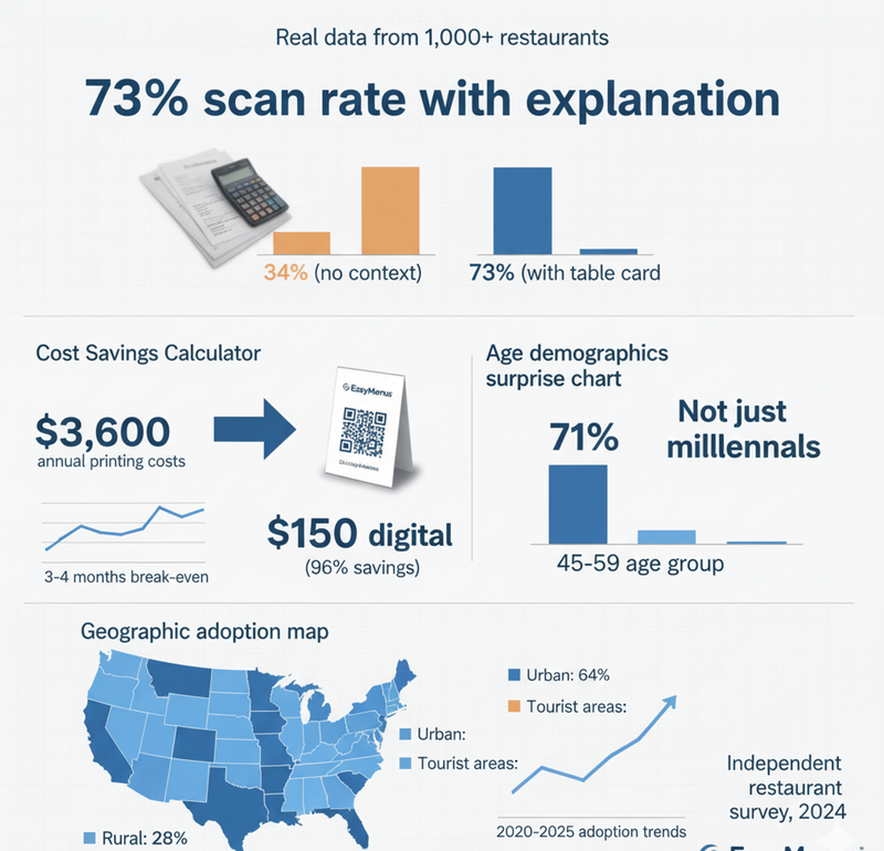 QR Code Menu Statistics: Real Adoption Data From 10,000+ Restaurants