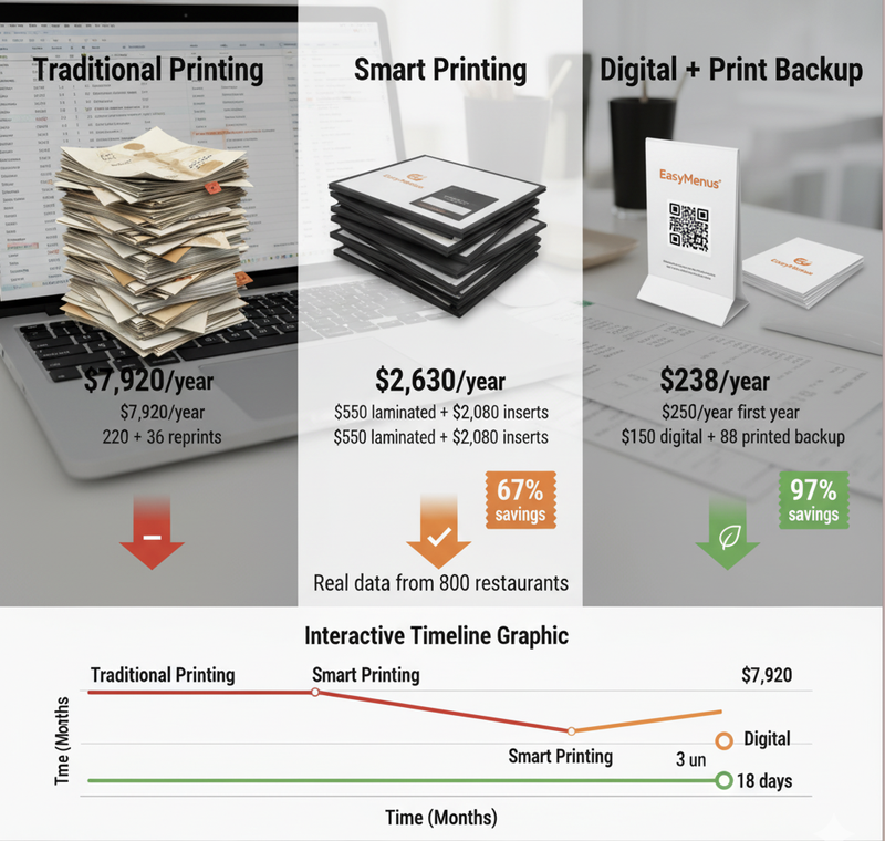 How to Reduce Menu Printing Costs by 90% (Without Losing Customers)