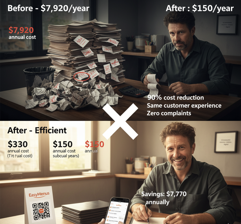 How to Reduce Restaurant Menu Printing Costs by 90%
