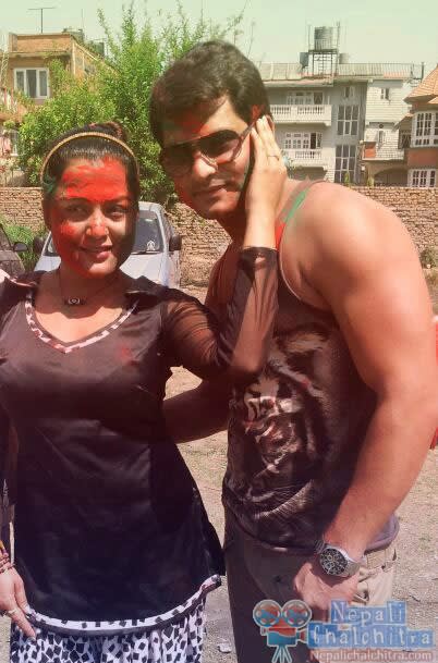 Rekha Thapa at Chabbi Ojha Holi 2013 2 Rekha Thapa at Chabbi Ojha Holi 2013 2