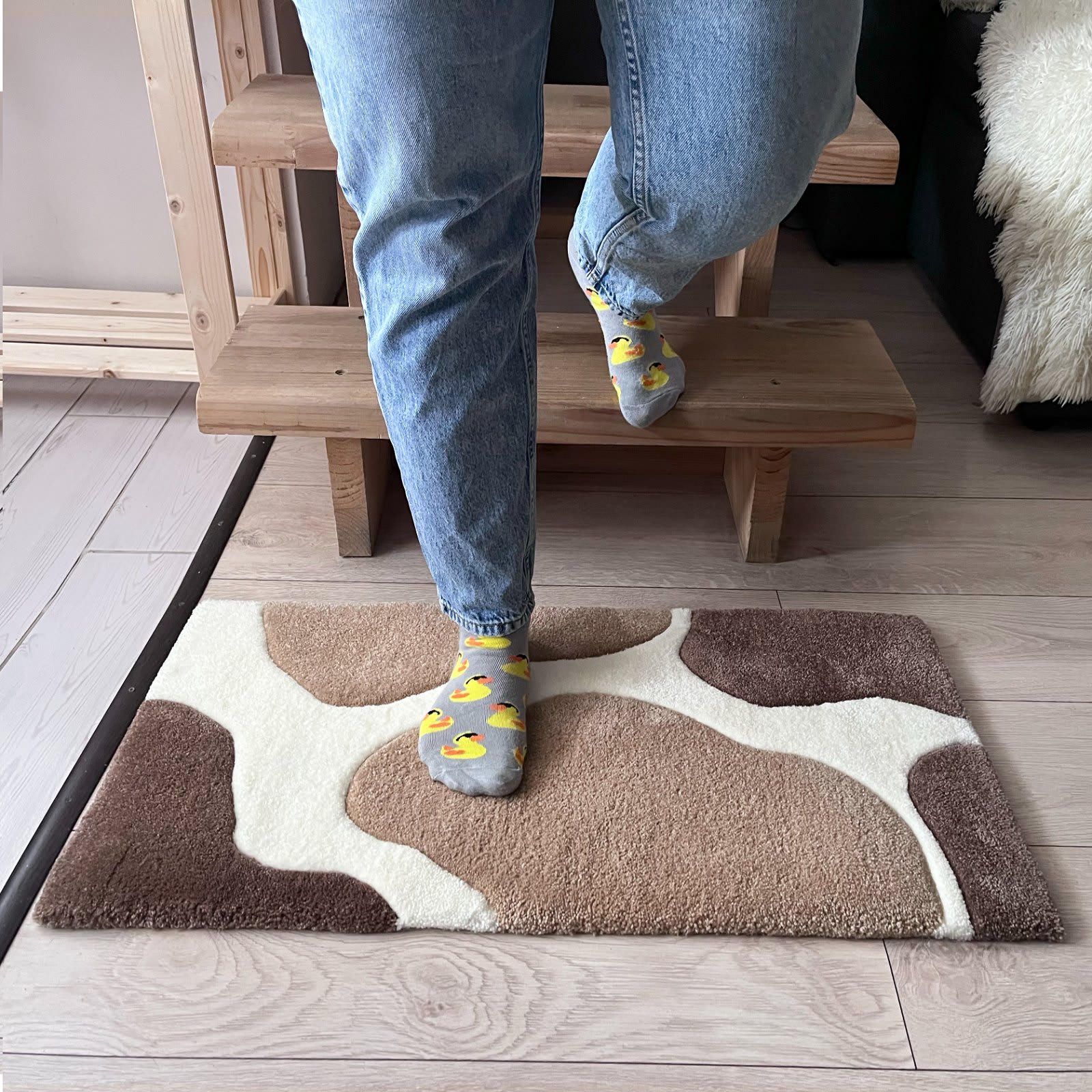 Килим Молочна Річка — абстрактна мапа / коров’яча шкура | Тафтинговий Килим від майстерні "Щаслива Качка" - Слайд 7