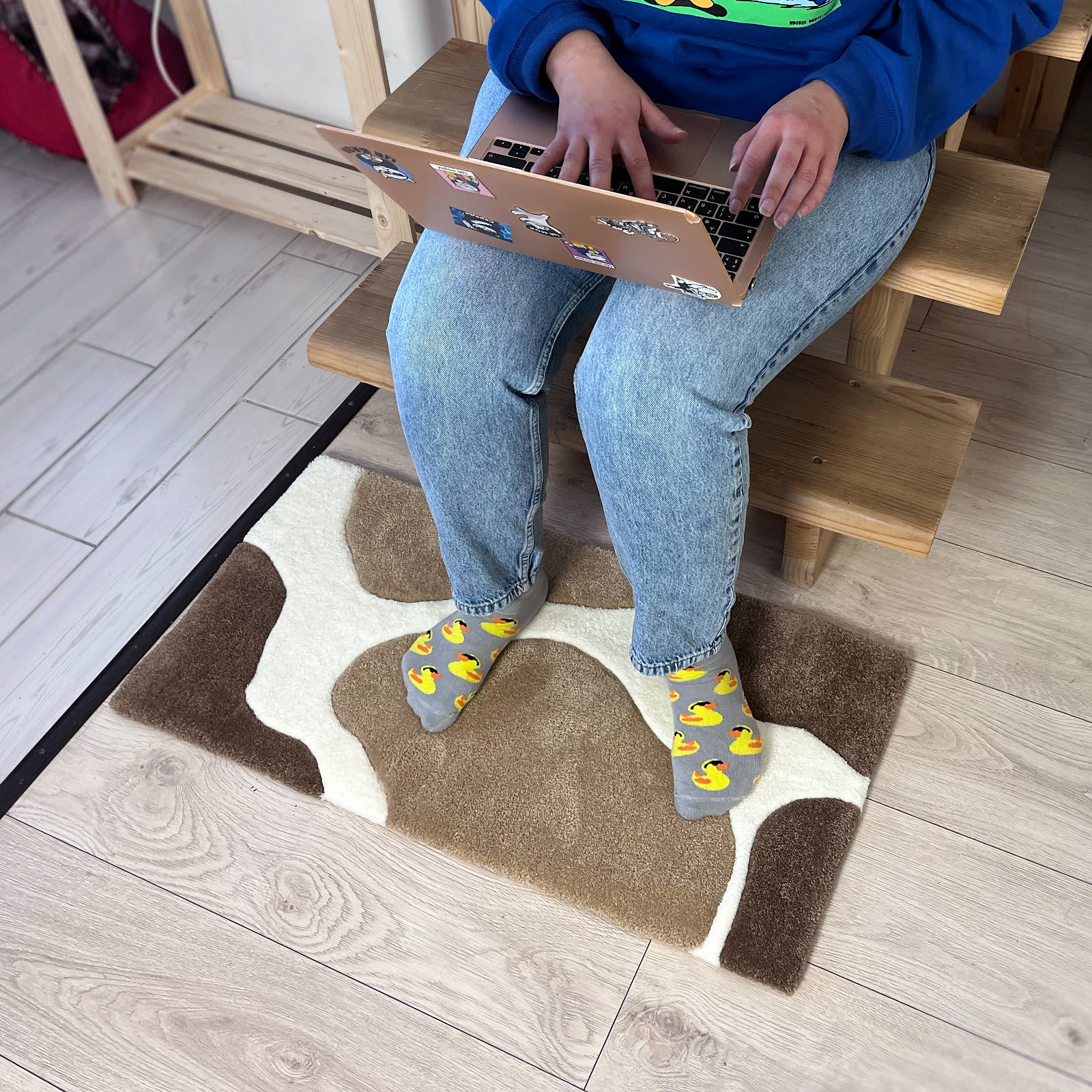 Килим Молочна Річка — абстрактна мапа / коров’яча шкура | Тафтинговий Килим від майстерні "Щаслива Качка" - Слайд 8