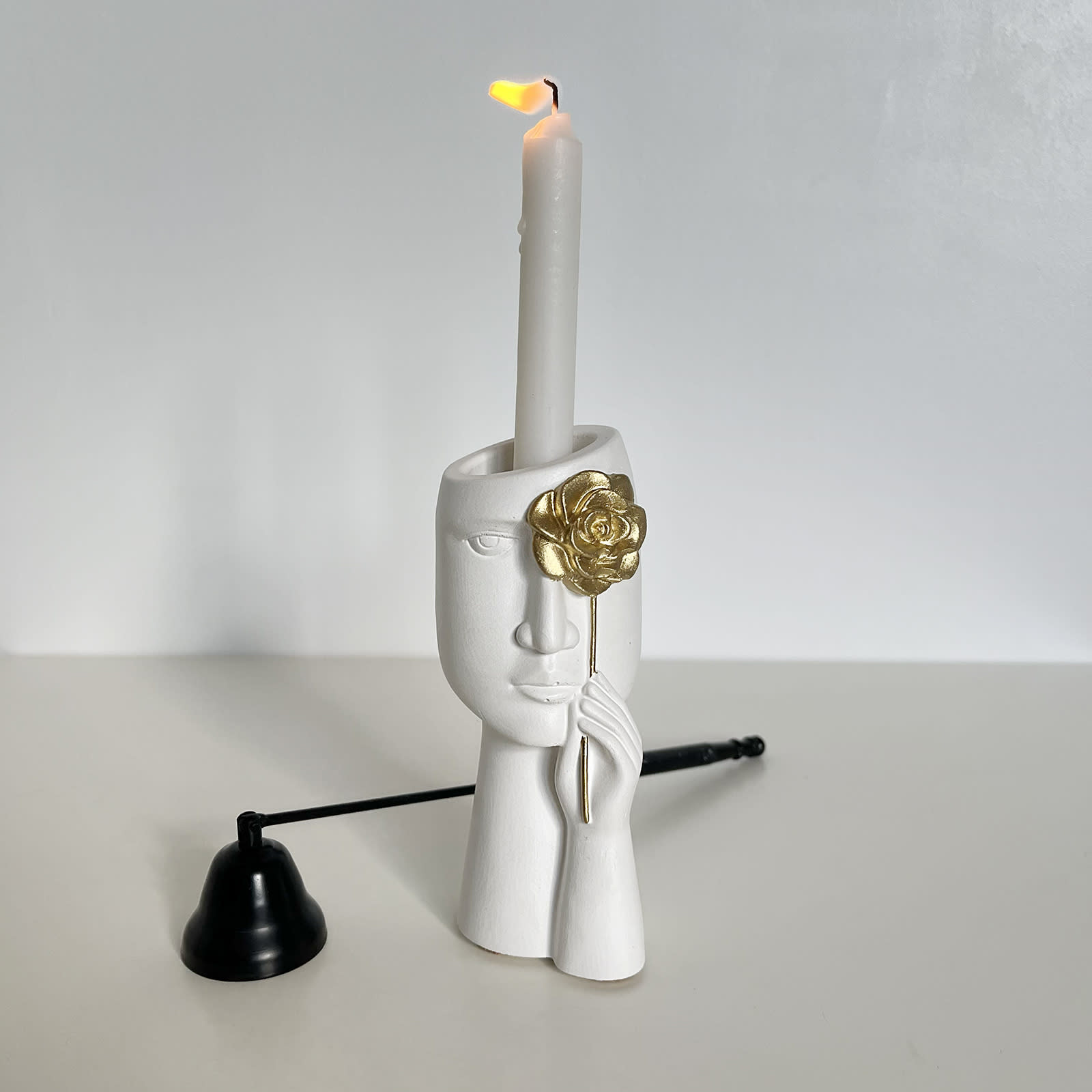 Ваза Дівчина із Золотою Трояндою | Гіпсовий Виріб від майстерні "Щаслива Качка" - Слайд 4