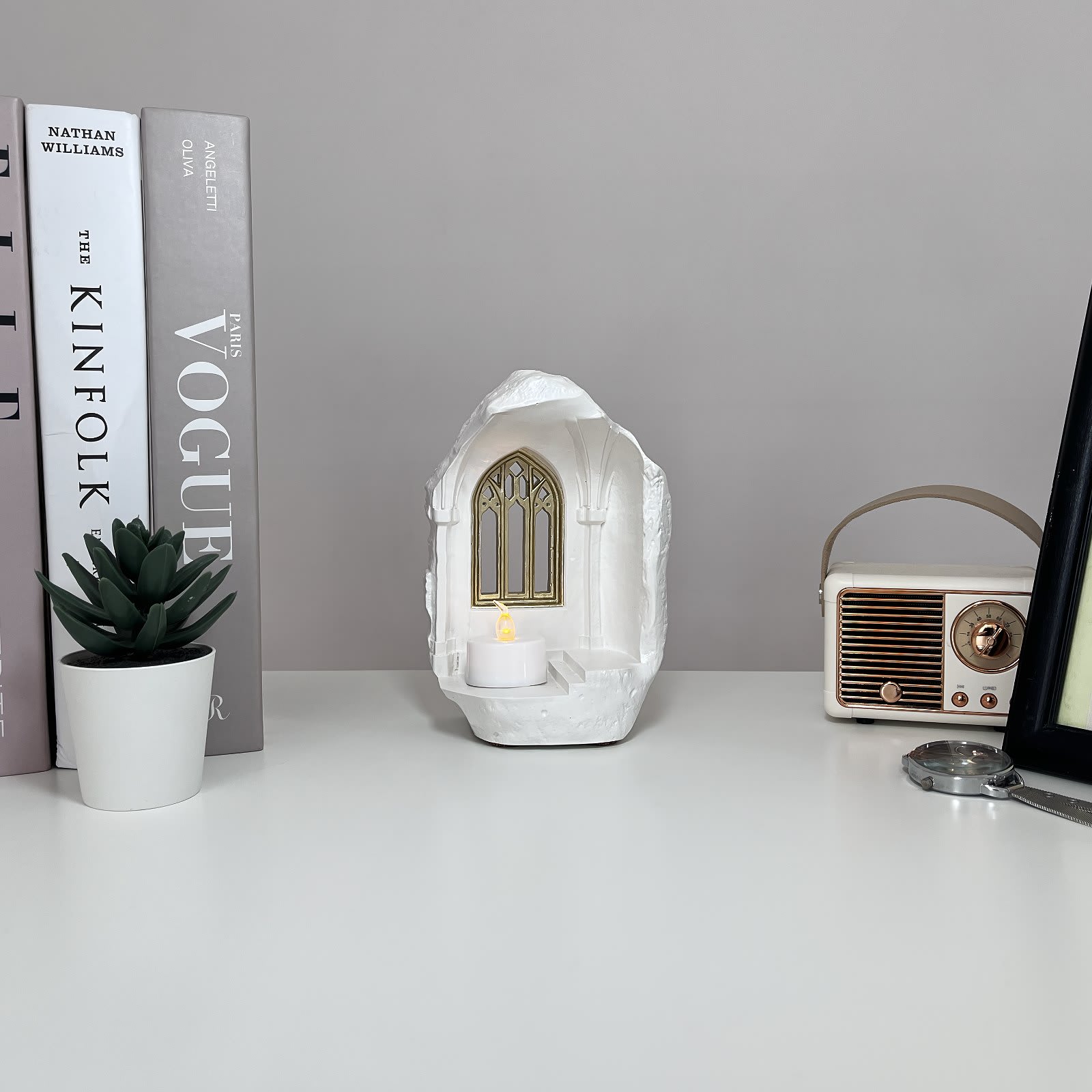 Підсвічник Чарівний Замок з Чайною Свічкою | Гіпсовий Виріб від майстерні "Щаслива Качка" - Слайд 7