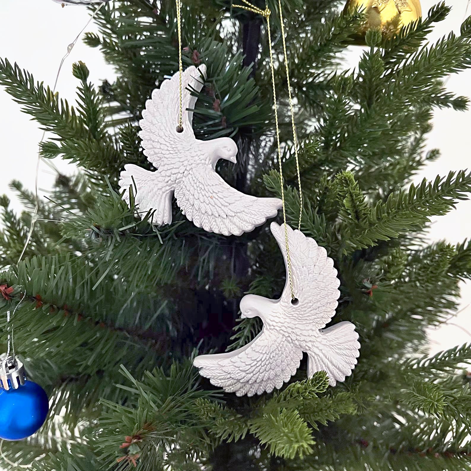 Фігурка Дикі Горлиці Дружби – підвіски зі шнурком (набір з 2 штук) | Гіпсовий Виріб від майстерні "Щаслива Качка" - Слайд 2