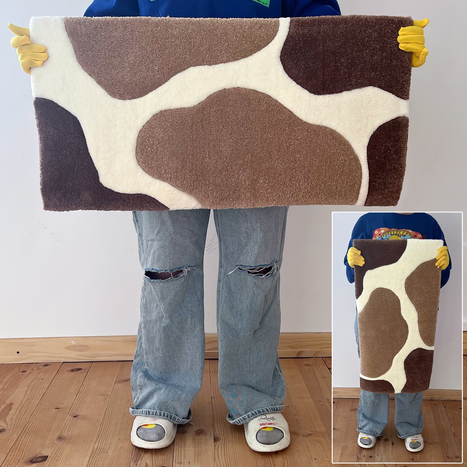 Килим Молочна Річка — абстрактна мапа / коров’яча шкура | Тафтинговий Килим від майстерні "Щаслива Качка" - Слайд 10