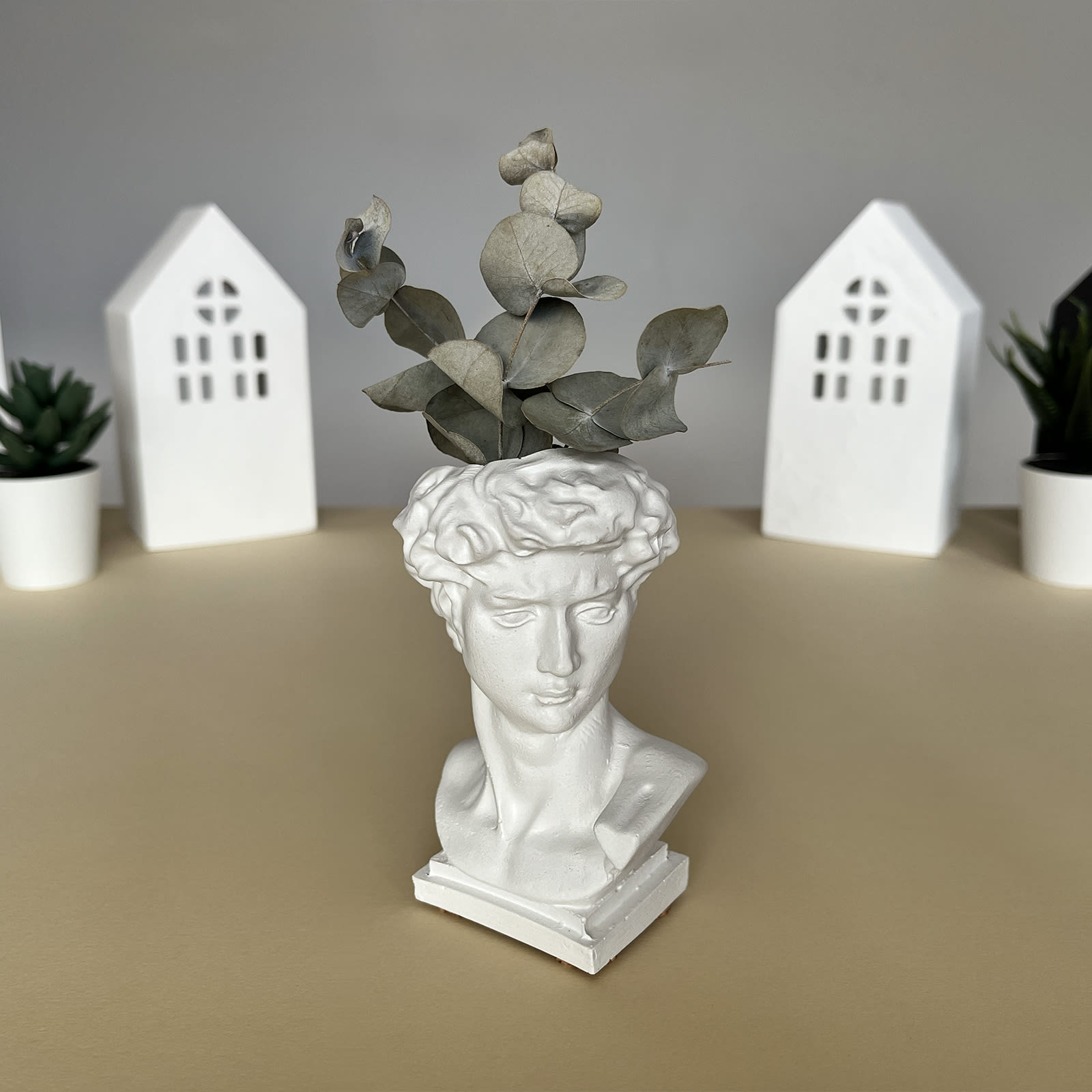 Кашпо Бюст Давида | Гіпсовий Виріб від майстерні "Щаслива Качка" - Слайд 8