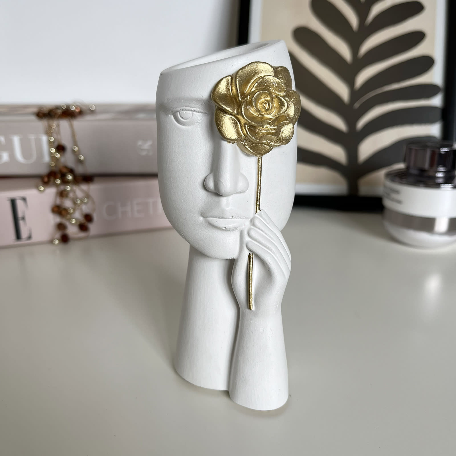 Ваза Дівчина із Золотою Трояндою | Гіпсовий Виріб від майстерні "Щаслива Качка" - Слайд 10