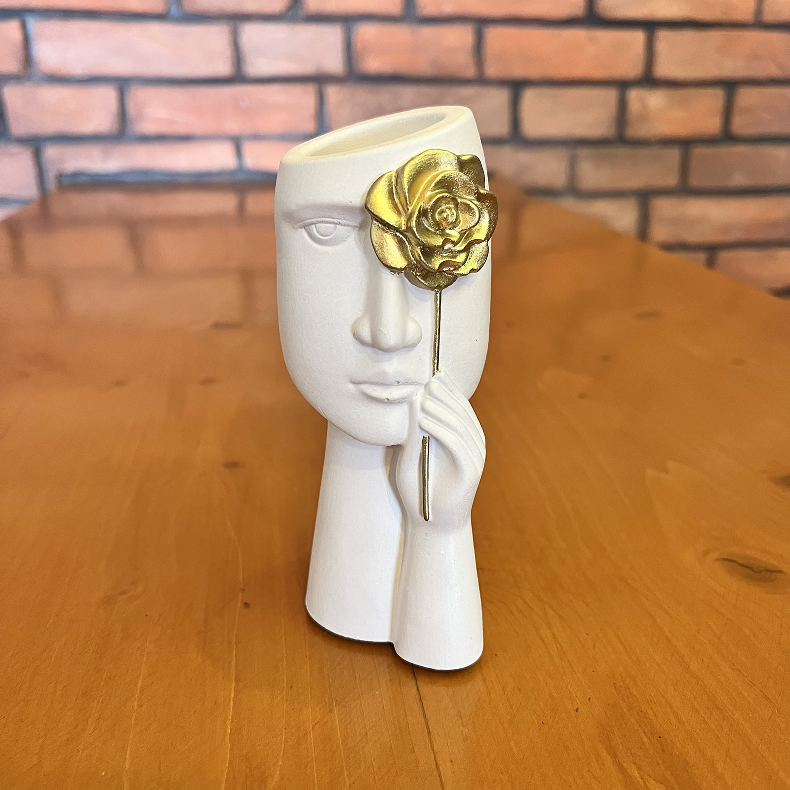 Ваза Дівчина із Золотою Трояндою | Гіпсовий Виріб від майстерні "Щаслива Качка" - Слайд 11