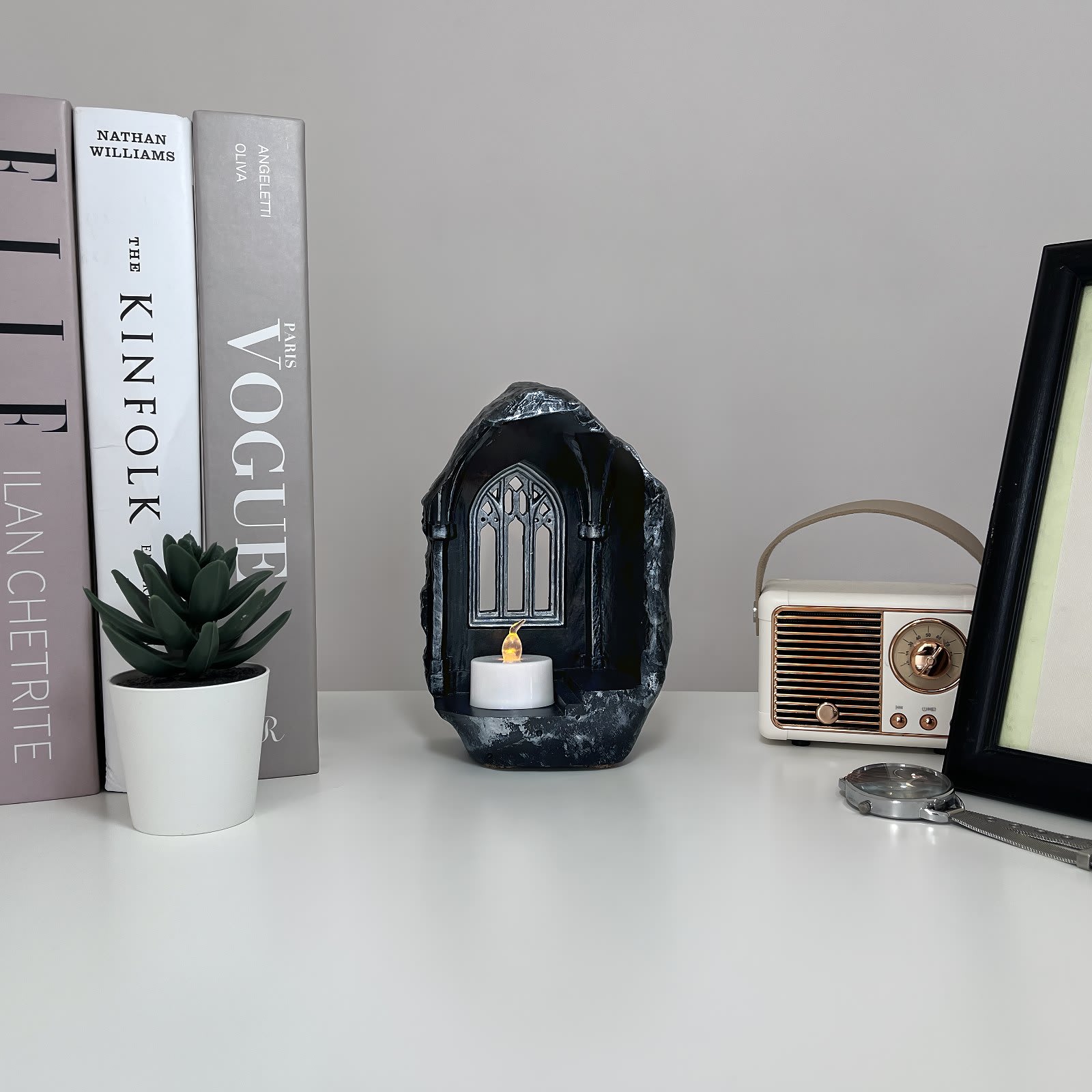 Підсвічник Чарівний Замок з Чайною Свічкою | Гіпсовий Виріб від майстерні "Щаслива Качка" - Слайд 5