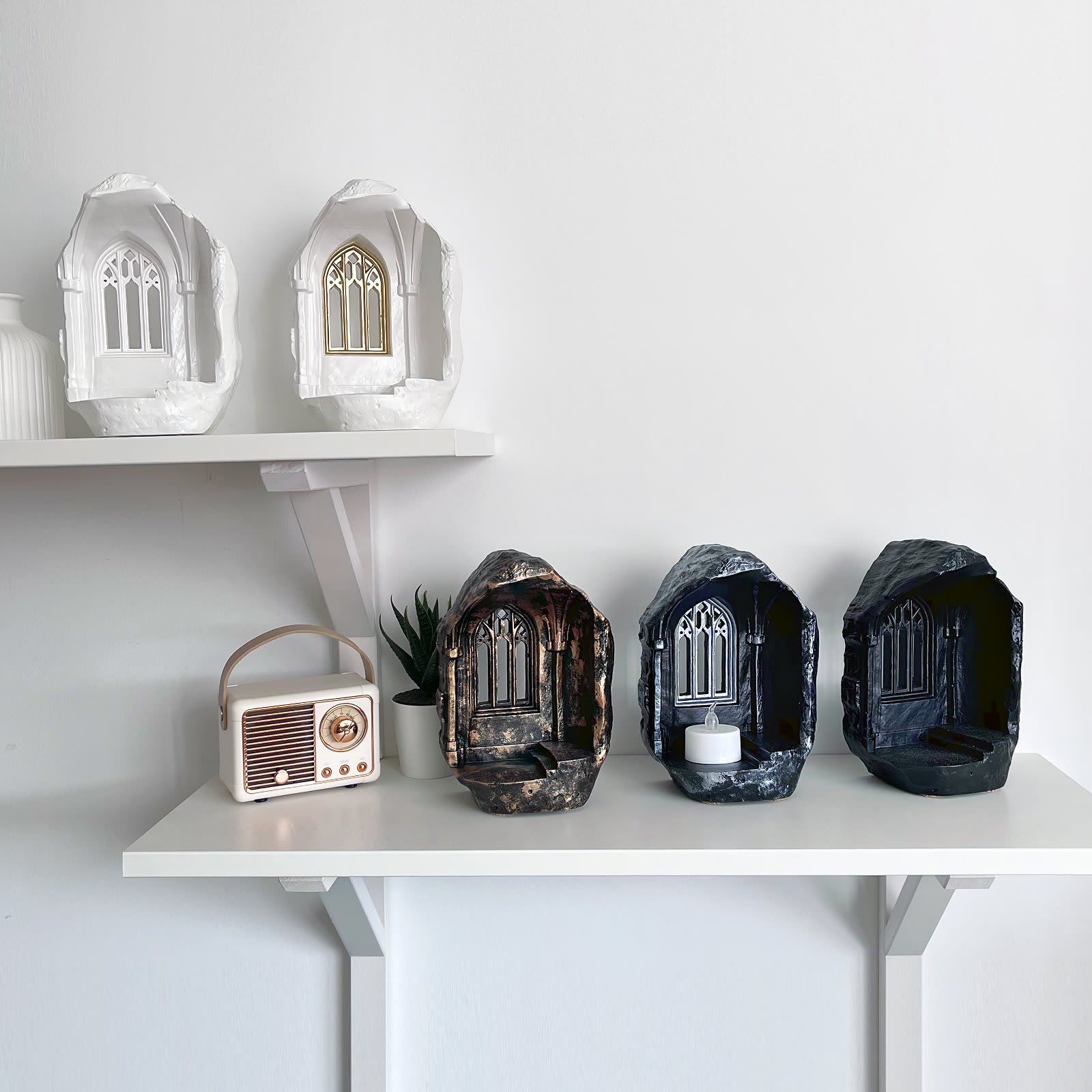 Підсвічник Чарівний Замок з Чайною Свічкою | Гіпсовий Виріб від майстерні "Щаслива Качка" - Слайд 8