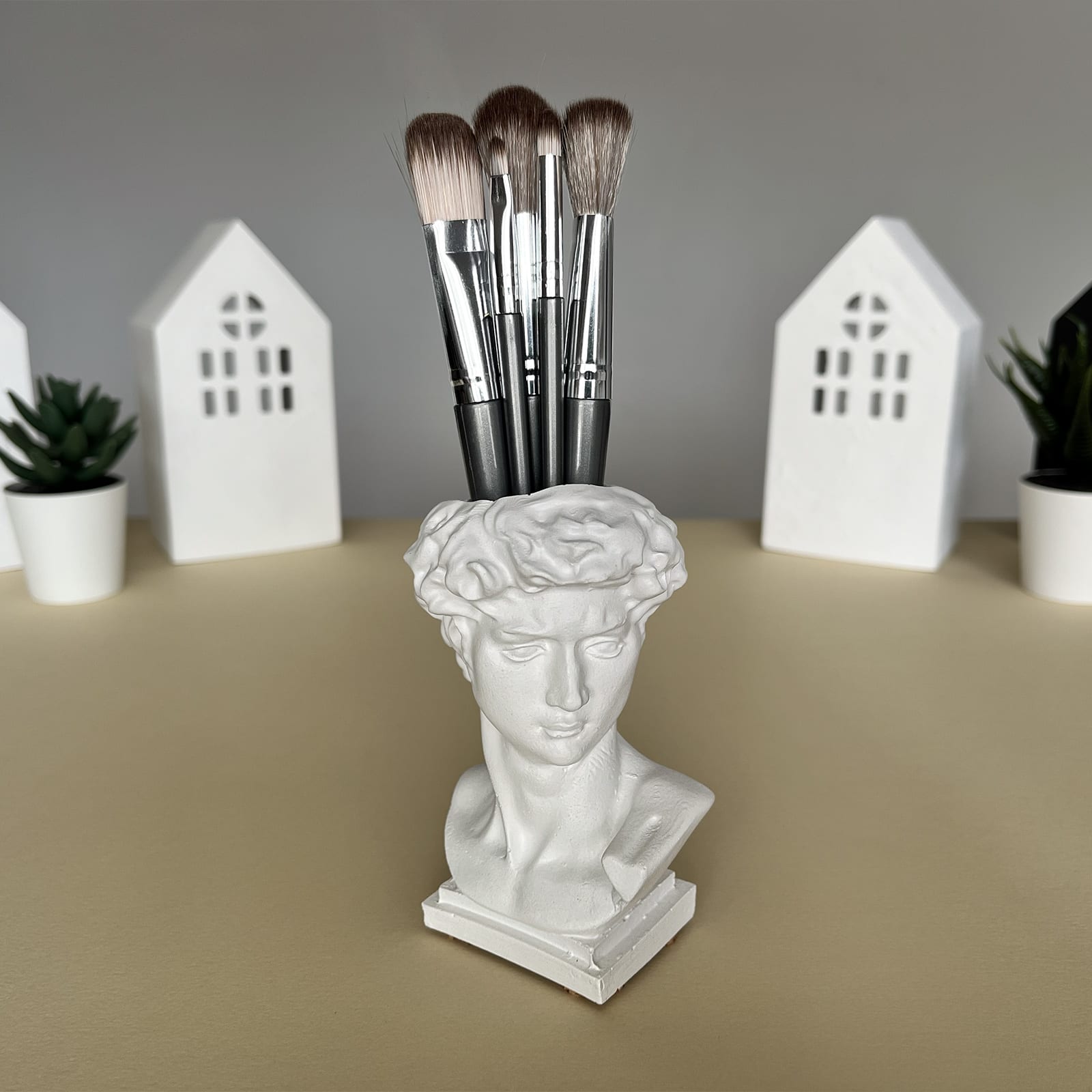 Кашпо Бюст Давида | Гіпсовий Виріб від майстерні "Щаслива Качка" - Слайд 6