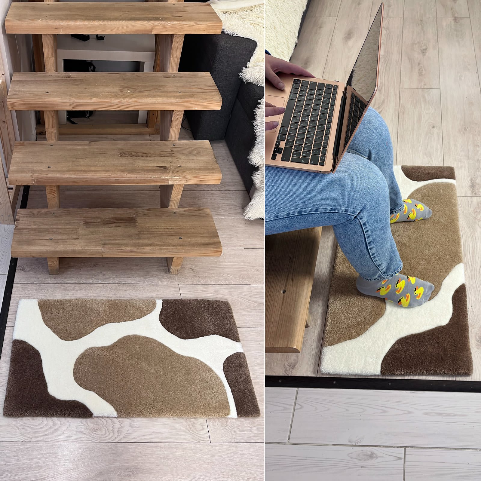 Килим Молочна Річка — абстрактна мапа / коров’яча шкура | Тафтинговий Килим від майстерні "Щаслива Качка" - Слайд 9