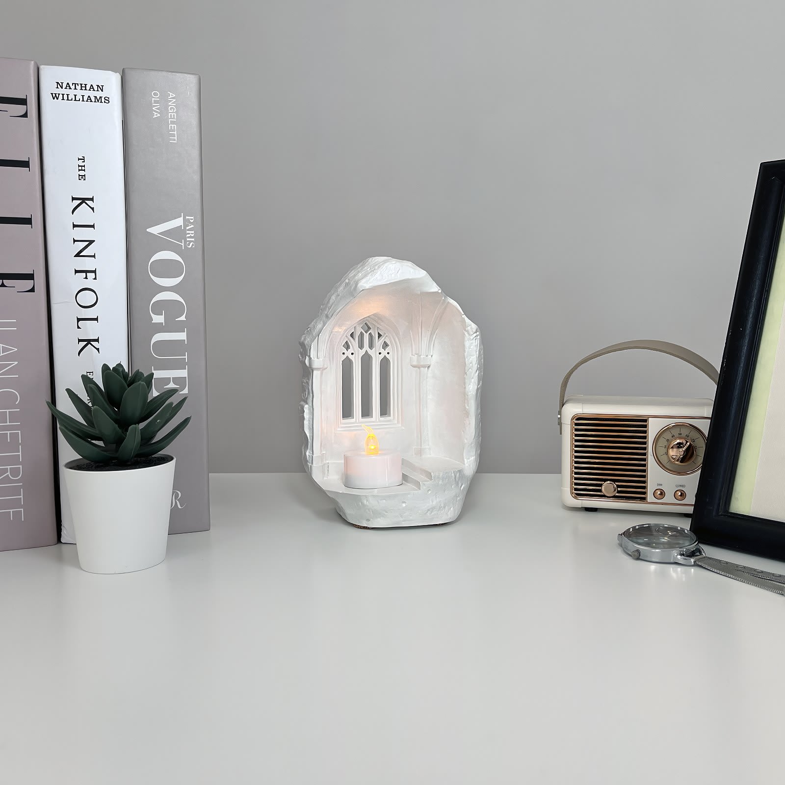 Підсвічник Чарівний Замок з Чайною Свічкою | Гіпсовий Виріб від майстерні "Щаслива Качка" - Слайд 6