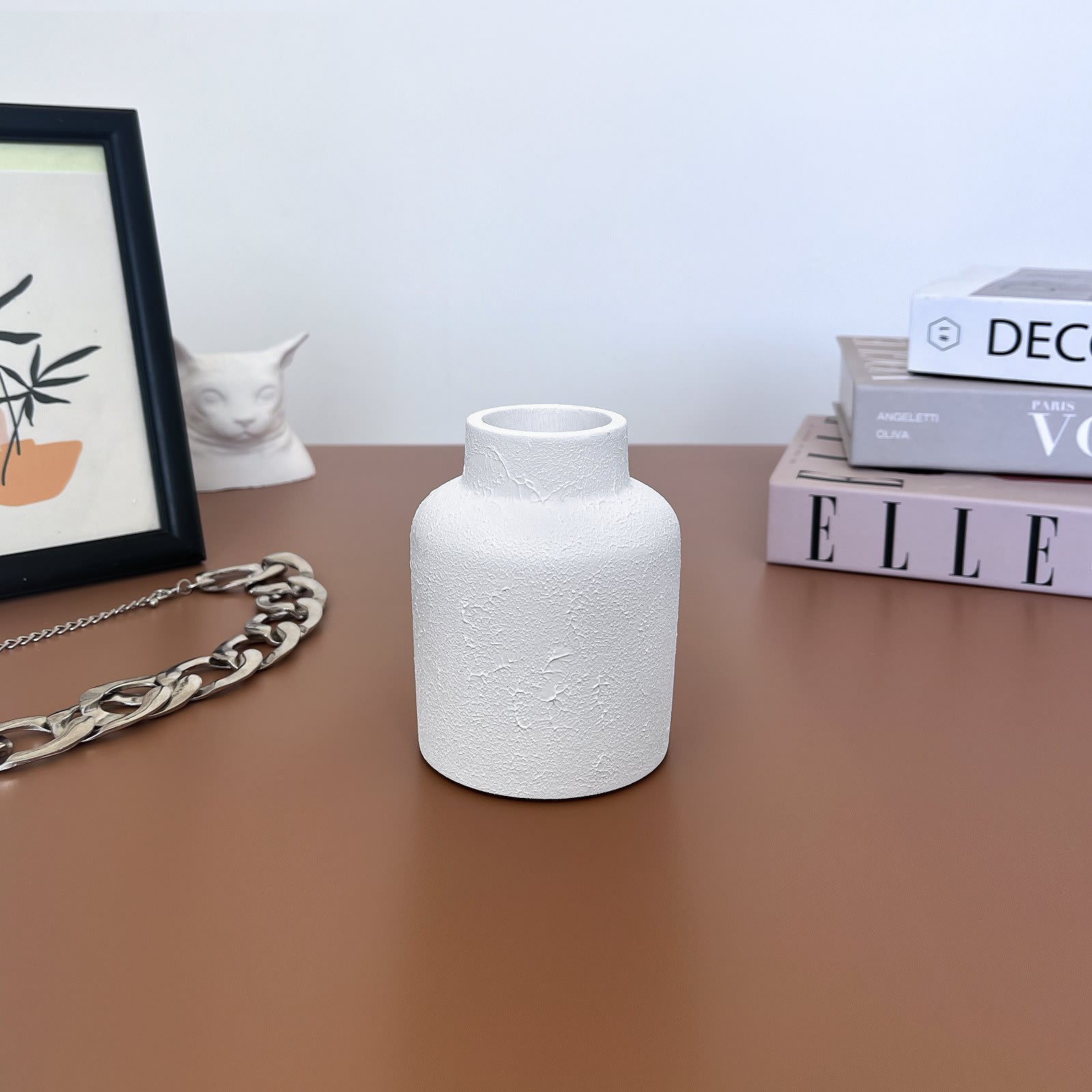 Ваза Scandi Фактурна | Гіпсовий Виріб від майстерні "Щаслива Качка" - Слайд 2