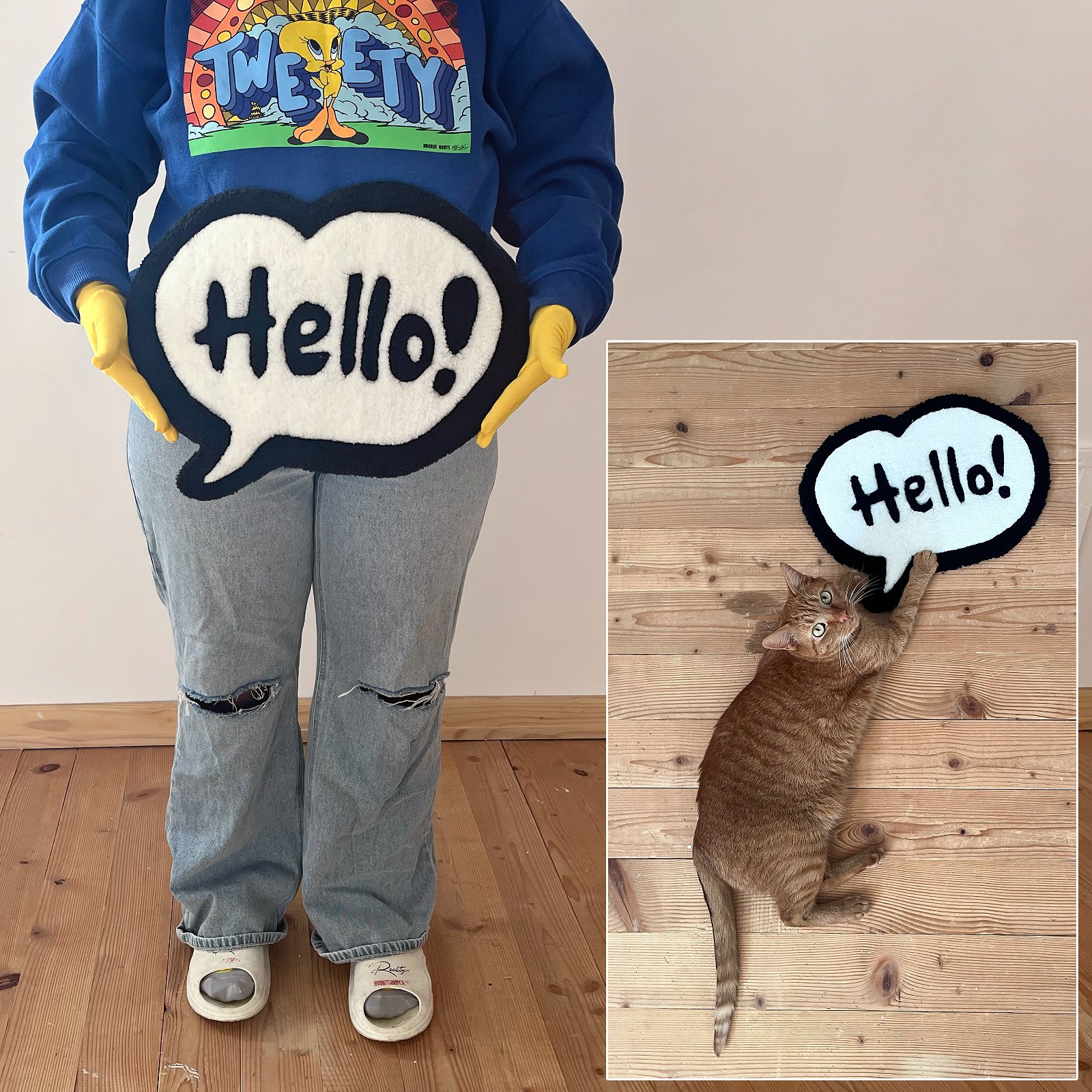 Килим Веселе Авокадо та бульбашка "Hello!" (набір з 2 килимів) | Тафтинговий Килим від майстерні "Щаслива Качка" - Слайд 17