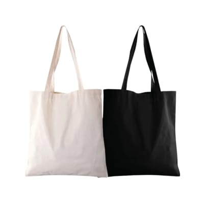 Canvas totebag regular size 10oz beige and black colour.