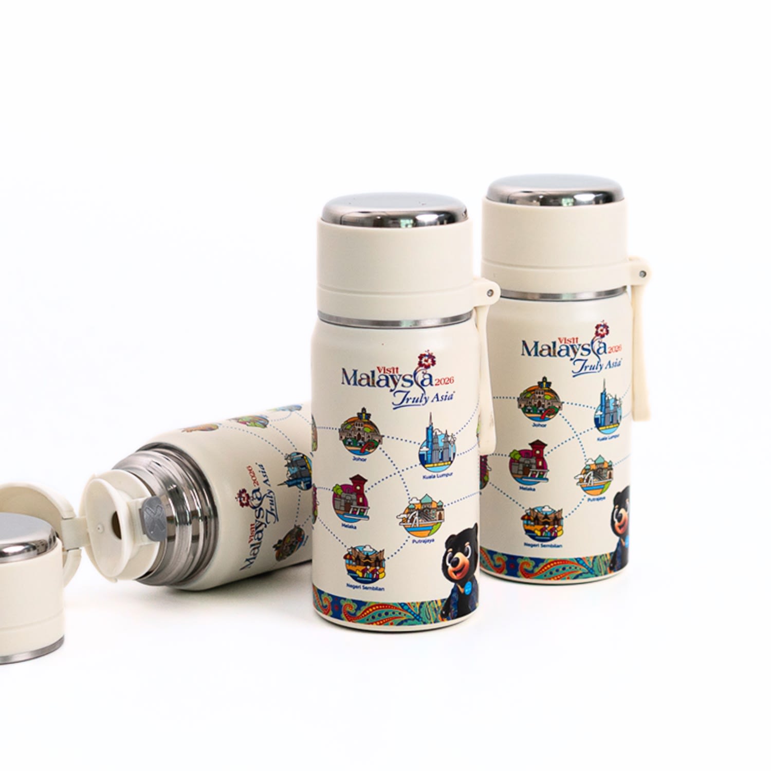 Full-wrap custom printed tumbler for Tourism Malaysia.
