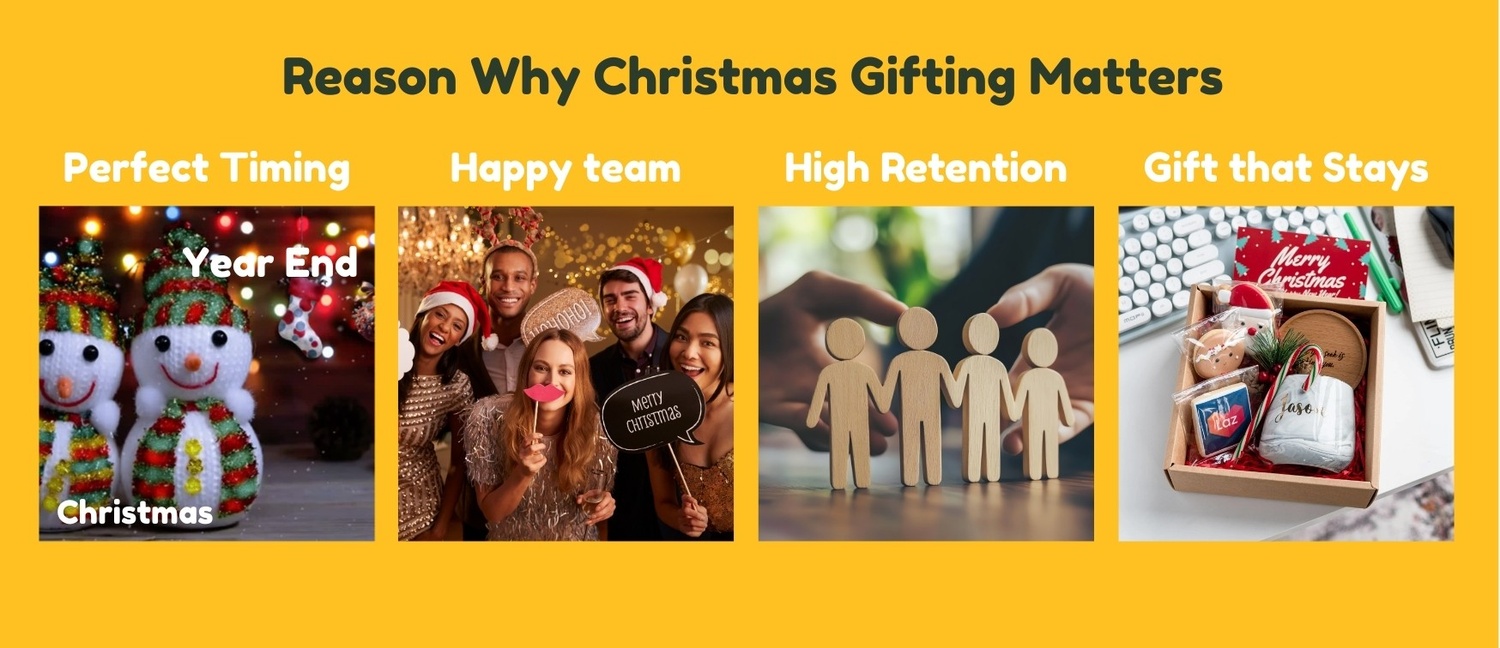 Reasons why christmas corporate gifts matter for employees and clients; best timing, happy team, high retention, gifts that stay.