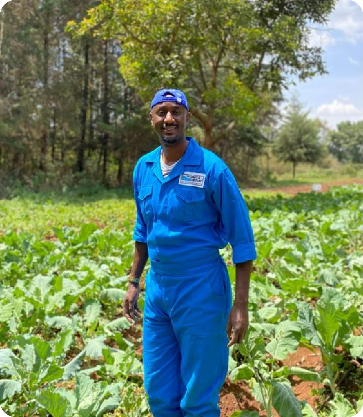 man standing in farm