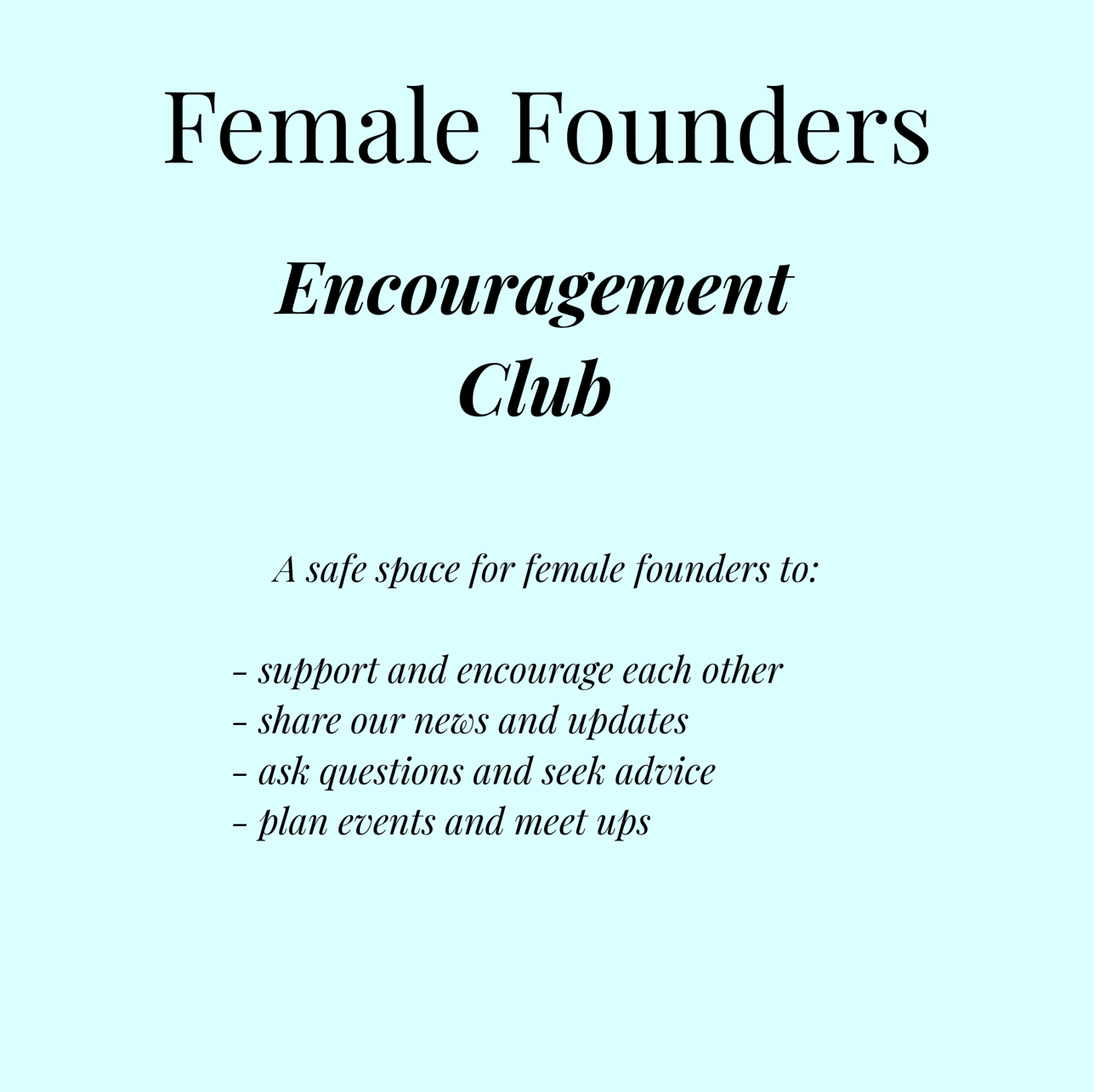 Female Founders Networking Support