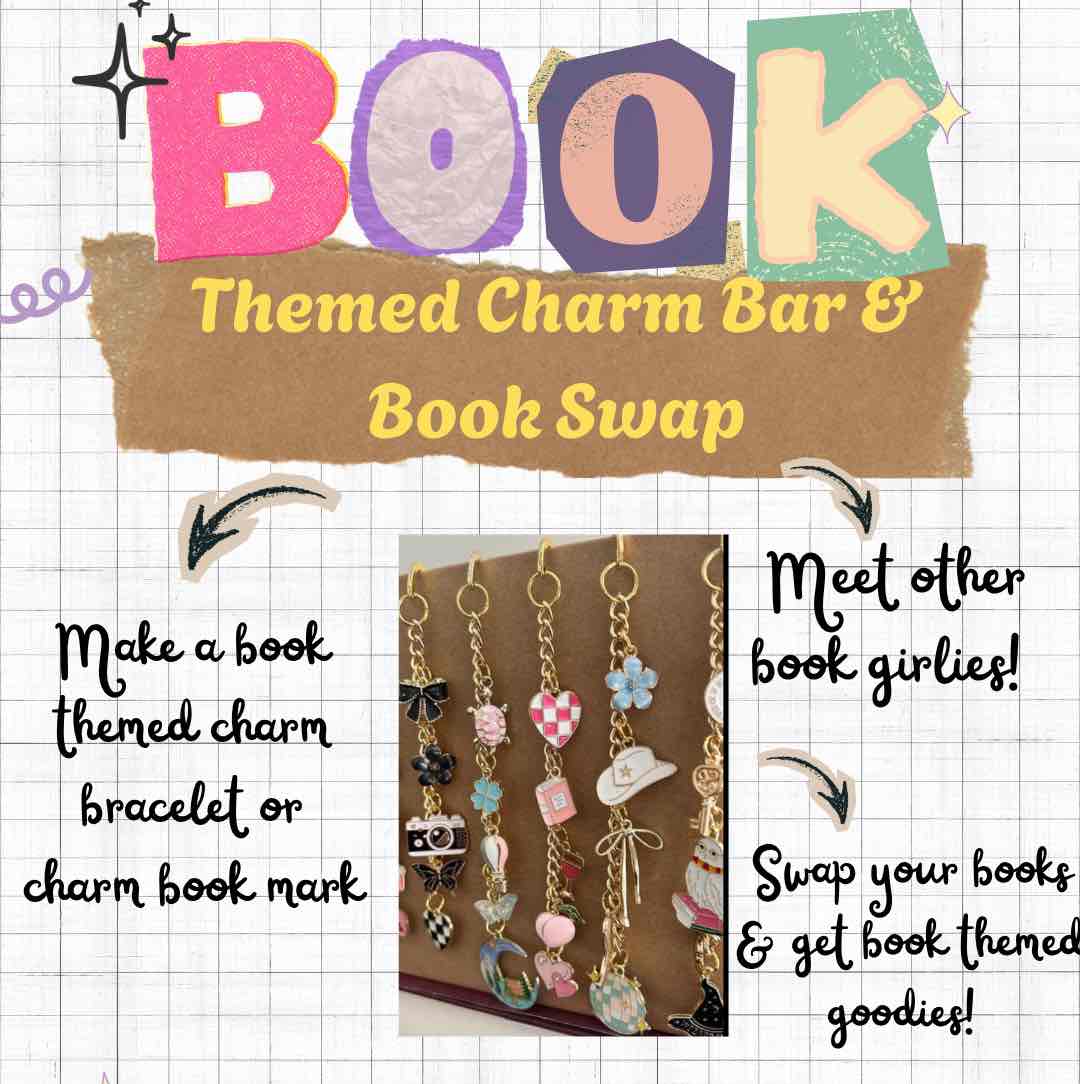 Book Themed Charm Bar & Book Swap