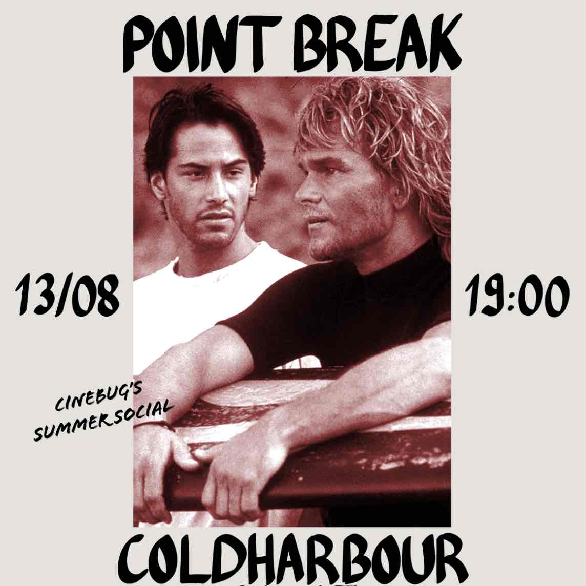 Cinebug Summer Social and Point Break screening event image